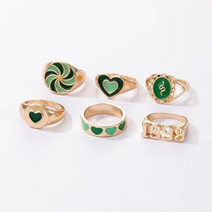 YouBella Jewellery Gold Plated Enamelled Combo of Rings for Girls and Women (Style 2), Silver (YBRG_20139)