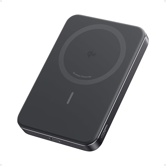 Anker MagGo Power Bank, Ultra-Slim 10,000mAh Magnetic Portable Charger, Qi2 Certified 15W Ultra-Fast MagSafe-Compatible Battery Pack, PD 30W, Ergonomic Design, For iPhone 16/15/14/13/12 Series Only