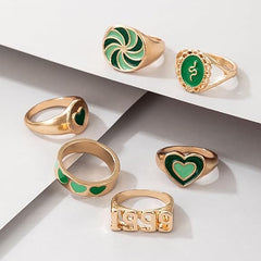 YouBella Jewellery Gold Plated Enamelled Combo of Rings for Girls and Women (Style 2), Silver (YBRG_20139)