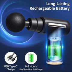 SKY-TOUCH Massage Gun,Professional Muscle Percussion Massager with 6 Speeds,Quiet Portable Electric Massager for Shoulder, Body,Back,and Physiotherapy,Compact Cordless Design,19x13x4.5cm (Black)