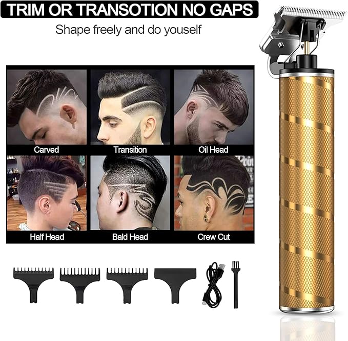 Solati Hair Clippers for Men, USB Rechargeable Hair Trimmer Cordless Beard Trimmer for Men Electric T Blade Hair Clipper Men's Trimmer with 4 Guide Combs Cutting Kits for Family Use Home Daily Use